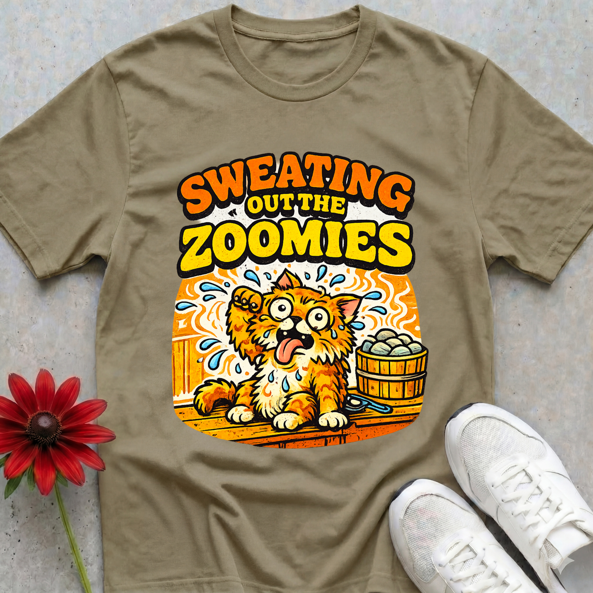 Sweating Cat T-shirt